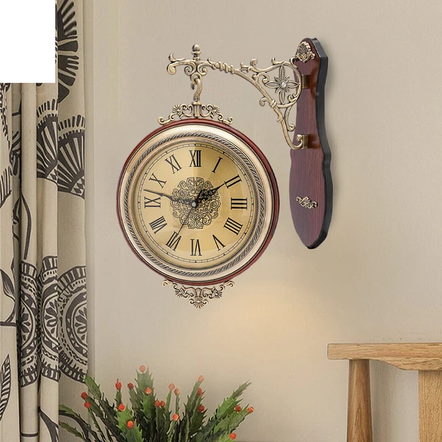 DULTON H21-0362DGN Double Face Horloge Murale Rectangle NOIR Type Aimant