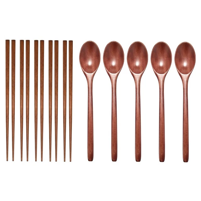 Ensemble de CuillèRes et  en Bois de Teck, CuillèRes AntiadhéSives Soupe-Cu3375