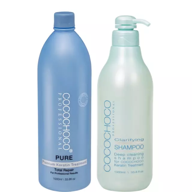 COCOCHOCO Keratin Behandlung PURE 1000 ml + Reinigendes Shampoo 1000 ml