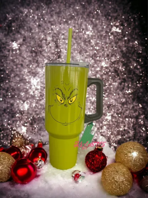 Brand New The Grinch 40 Oz Tumbler Leak Proof With Straw Rare New With Tag!!!!!