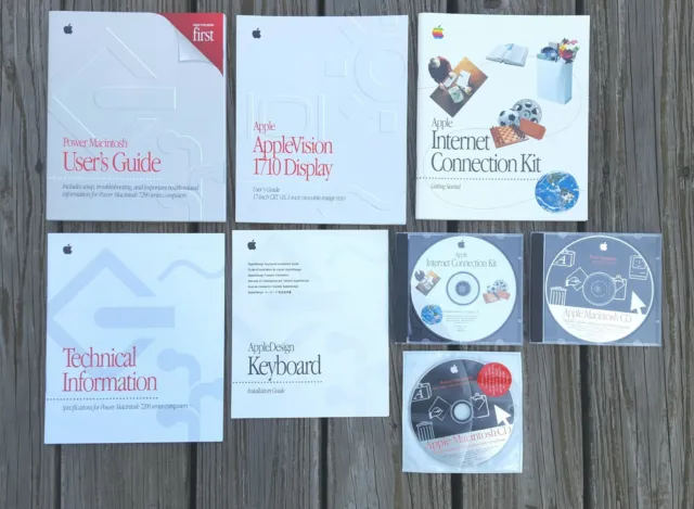 Power Macintosh 7200 Series Lot User Guides Manuals Vintage 9500 Disc CD APPLE