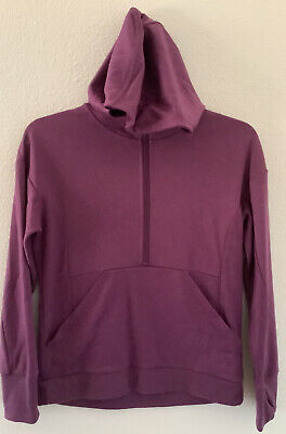 Girls' 1/4 Zip Sweatshirt Hoddie- All in Motion™  Size L (10/12) Purple Thumbhol