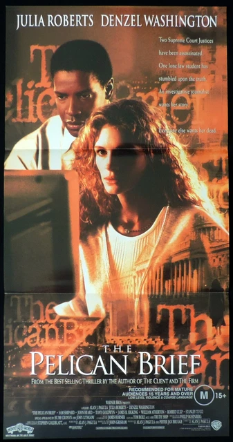THE PELICAN BRIEF Original Daybill Movie Poster Denzel Washington Julia Roberts