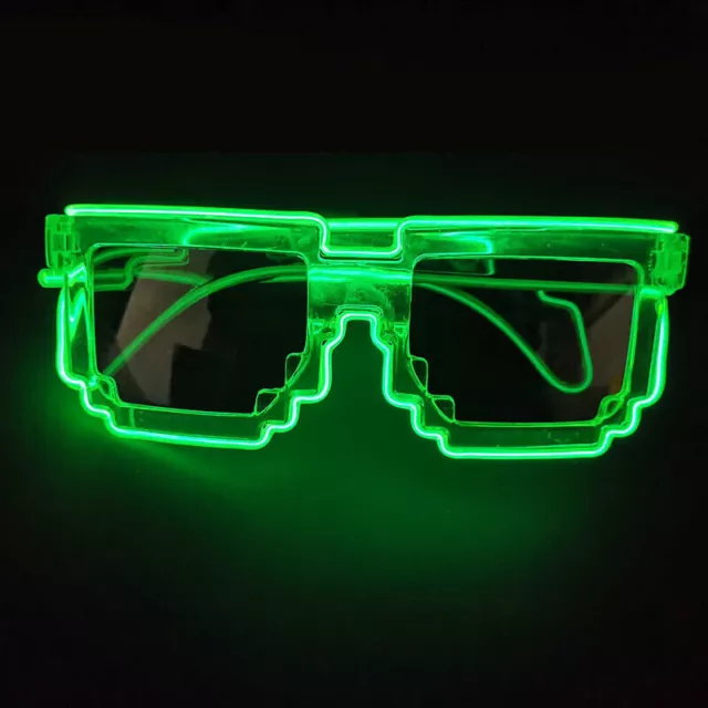 LED Electronic Luminous Glasses Light Up Eyeglass Shades Visor Party Prop Green
