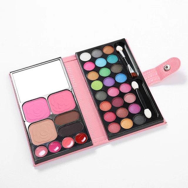 Girls Princess Makeup Set Sparkling Eyeshadows Blush Lip Gloss Kids Make Up Kit