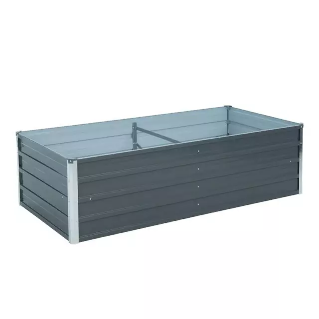 Metall Blumenbeet Hochbeet 160x80x45 cm Grau Pflanzbeet Gemüsebeet Pflanzkasten