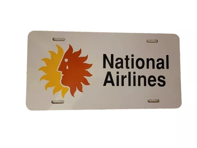 Vintage Rare National Airlines Metal License Plate Airlines Airways Advertising