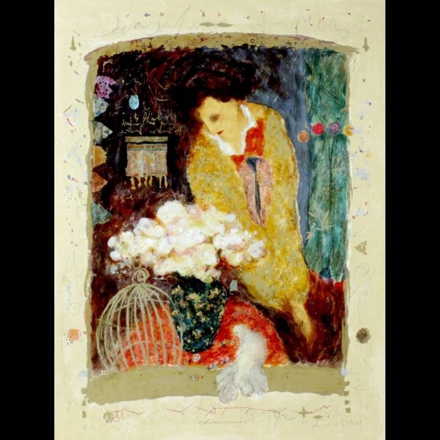 Roy Fairchild "Green Base" Silkscreen Painting signed limited 173/385