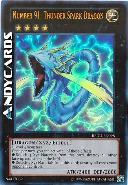 NUMBER 91: THUNDER Spark Dragon - REDU-EN098 - Ultra Rare 1st Edition Yugioh  £7.12 - PicClick UK