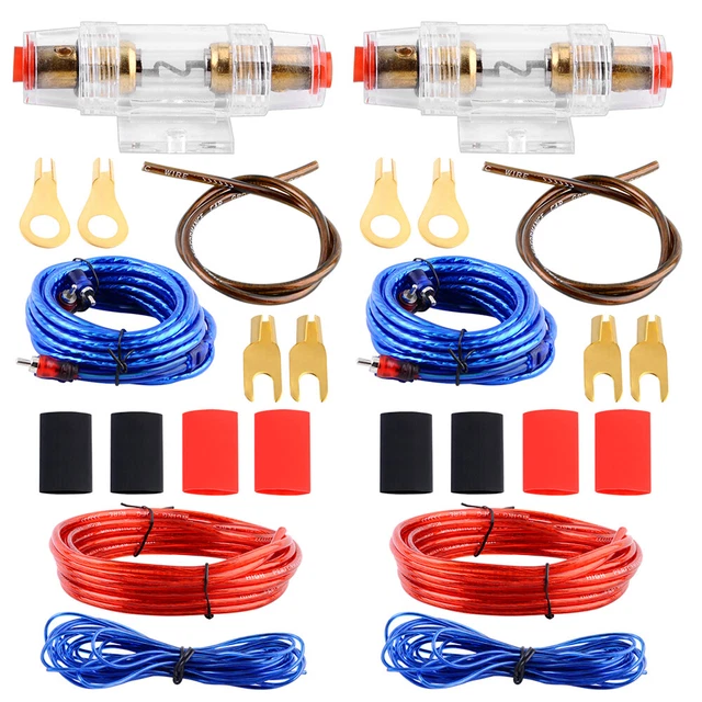 2 Set Cavi Kit 4,5M Auto Car-Hifi Chinch AWG8 Amplificatore Set Subwoofer