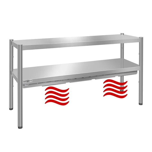 Wärmebrücke PREMIUM - 1600x370mm - mit 2 Etagen - Höhe: 725mm | GGM Gastro
