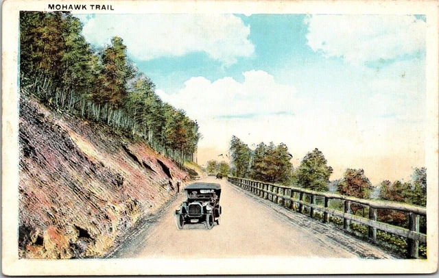 Mohawk Trail Berkshire Hills Massachusetts Scenic Landscape Old Car WB PC