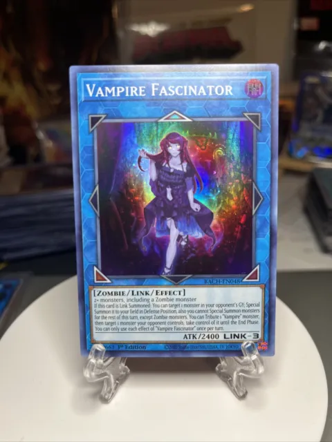 YUGIOH Vampire Fascinator BACH-EN048 1st Ed Super Rare MINT/ NM