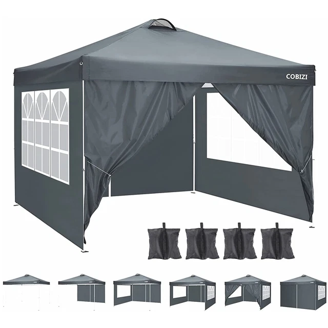 Pavillon Wasserdicht 3x3M Faltbar Zelt Gartenpavillon Partyzelt UV-Schutz 50+