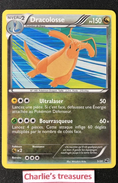 Carte Pokemon - Dracolosse Holo - 5/20 - Coffre Des Dragons - FR - Exc