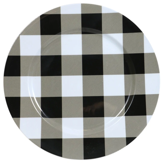 Melamine Buffalo Check Charger Plates, 13 in. (Pack of 24)