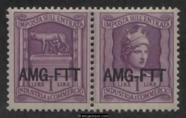 Trieste Industry & Commerce Revenue Stamp, FTT IC50 se-tenant pair, mint, VF