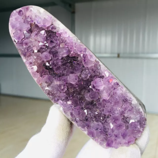 368G Natural Amethyst Cluster Quartz Crystal Geode Specimen G324