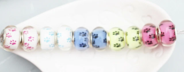 NEU Großlochperle 1 Stück Tierpfote Verbinder Charms Anhänger DIY H2/17