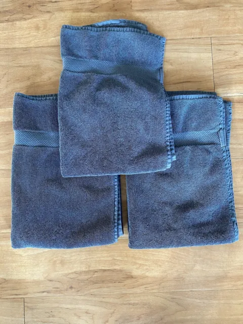 JUEGO DE 3 toallas de mano turcas gris carbono hardware de restauración