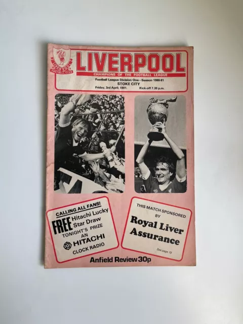 RARE LIVERPOOL v STOKE CITY FOOTBALL PROGRAMME