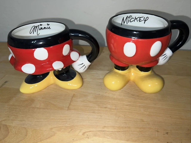 Disney Parks Mickey and Minnie Mouse Half Body Mugs Pair Originals