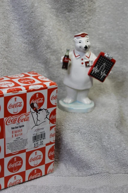 Vintage COCA COLA Polar Bear Figurine “Always A Nurse”# 239488 dated 1996