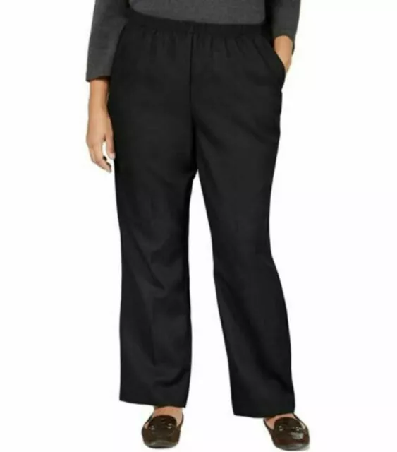 Karen Scott Womens Pull On Mid-Rise Straight Leg Pants Black Plus Size 1X NWT 2