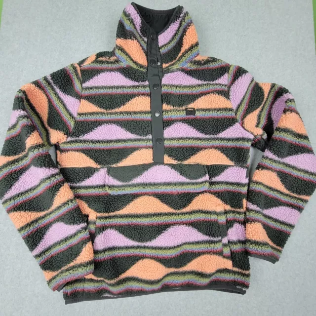 BILLABONG Pullover Snap Fleece Women's Size S Switchback Mock Neck