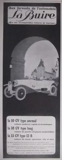 Publicité 1925 La Buire 10 Cv Aux Fervents De L'automobile  - Advertising