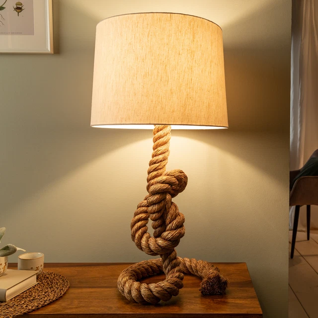 Maritime Stehlampe SEVEN SEAS 85cm Seil Tischleuchte Tischlampe Tau-Lampe Strick