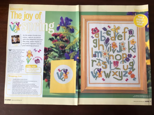 Floral Alphabet Sampler Cross Stitch Chart **from a magazine**