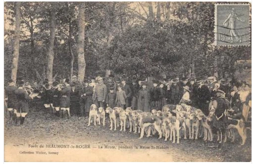 Cpa 27 Forest De Beaumont Le Roger La Pack During The Mass Saint Hubert