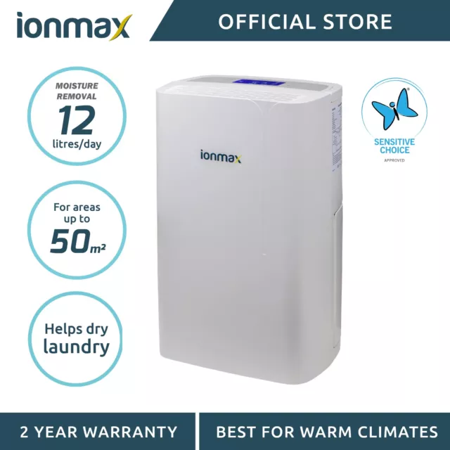 Ionmax ION622 Compressor Dehumidifier 12L/Day Water Removal 50sqm Coverage