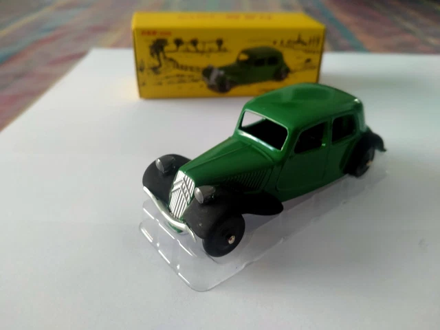 Dinky Toys Traction Citroën Avec Malle - Échelle 1/43 - Peinte Vert Et Noir