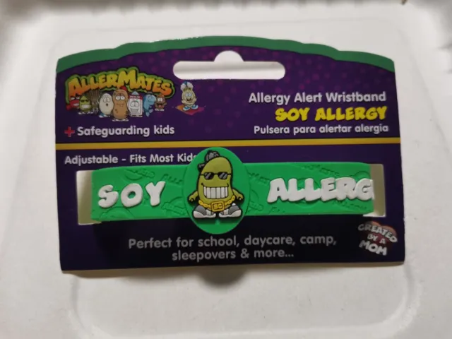ALLERMATES Allergy Alert Wristband " Soy Allergy " Bracelet