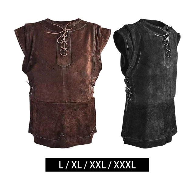 Gilet Renaissance Homme Sans Manches - Style Steampunk Gothique Victorien - Cosplay Déguisement Halloween