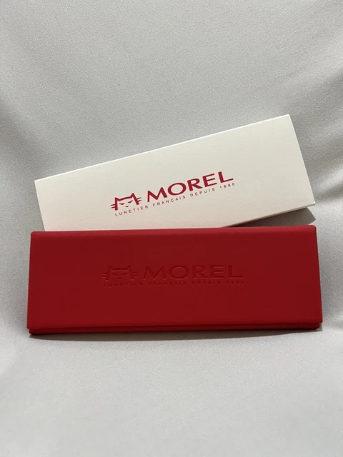 NEW! MOREL Foldable Triangle Eyeglasses Case w/ Matching Branded Cloth - Red