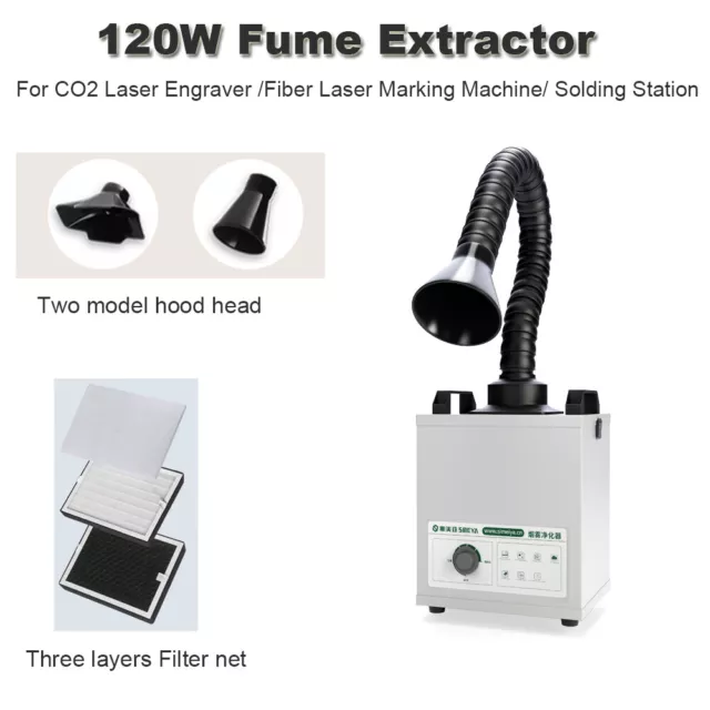 120W Fume Extractor Air Purifier For Smoke Dust For Fiber Laser / Solder Machine