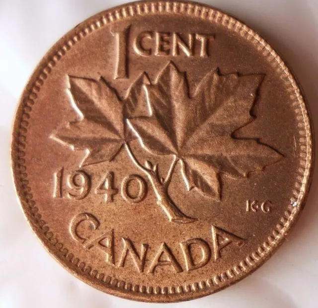 1940 Canadá Centavo - Excelente Colección Moneda Grande Canadá Bin