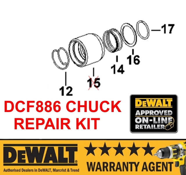 Set De 8 Piezas De Reparación Para Atornillador DeWalt DCF885 DCF886 DCF836 - Muelles Y Bolas De Acero
