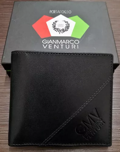 Gian Marco Venturi Portafoglio Uomo 100% Pelle Porta Carte Credito & Fermasoldi