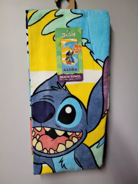 Disney Stitch Beach & Bath Towel 27 in X 54 in STITCH SURFING