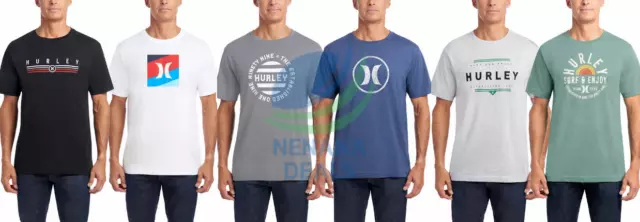 Hurley Men's Crew Neck Short Sleeve Cotton Graphic Tee 1 OR 2 PACK