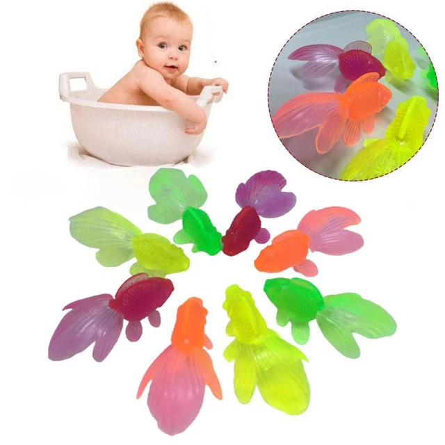 10pcs/set Kids Soft Rubber Gold Fish Baby Bath Toys Simulation Water Swimming
