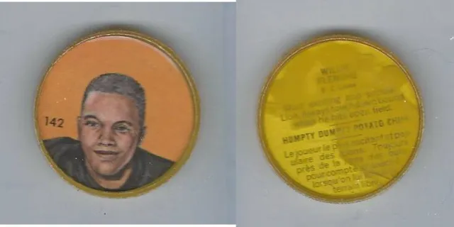 1963 Nalley's Coins Football, Humpty Dumpty Chips, #142 Willie Fleming
