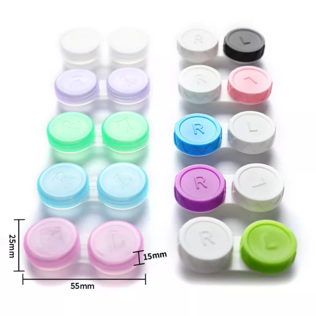 10Pcs Contact Lens L+R Cases Storage Holder Soaking Container Travel Accessar-tz 3