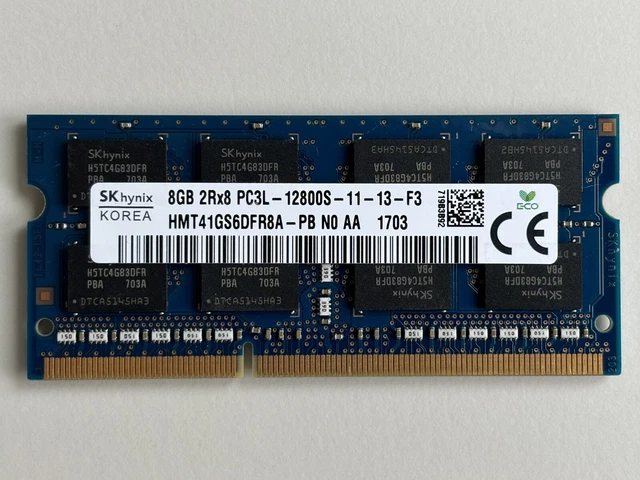 SK HYNIX HMT41GS6DFR8A-PB DDR3 SO-Dimm 8GB (1x8) PC3L-12800S DDR3-1600 ...