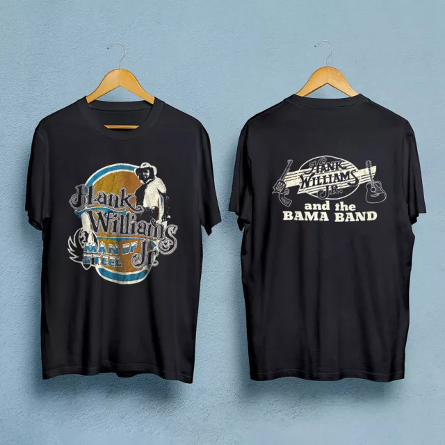 80S HANK WILLIAMS Jr And The Bama Band 'Man of Steel' Vintage T-Shirt ...