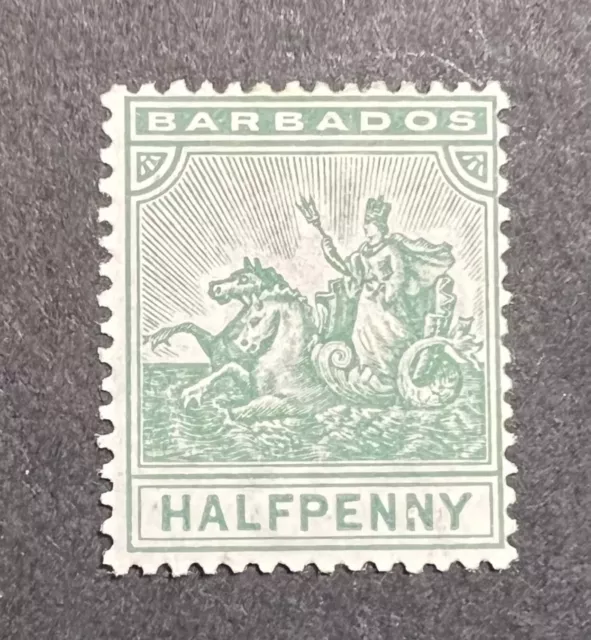 QV Barbados SG 106 (1892-1903) 1/2d Dull Green, MM
